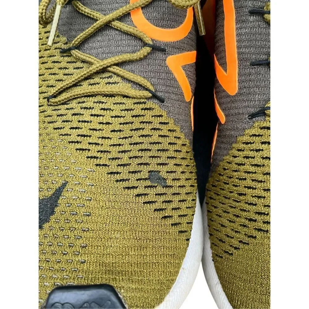 Nike Air Max 270 Flyknit Olive Flak Orange Mens Sz 11 Shoes A01023-301